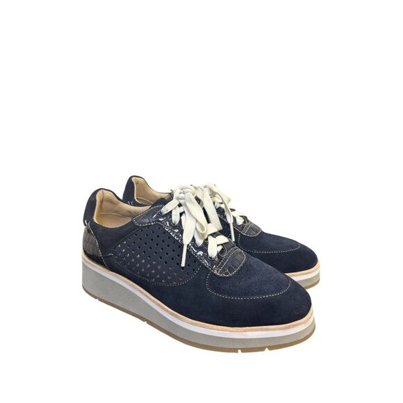 Donald J Pliner Navy Sneakers Size 7.5 - Picture 1 of 9